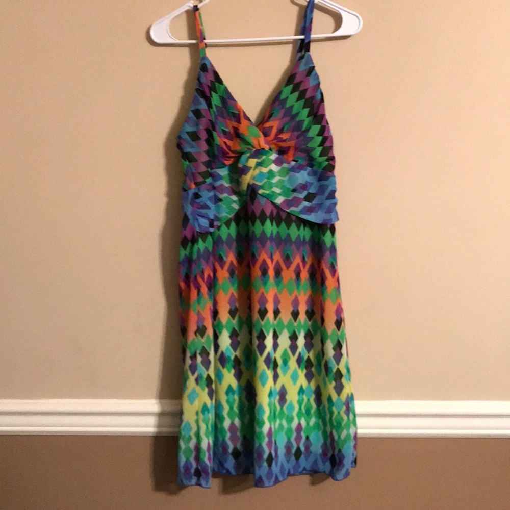 Multi-colored, strappy dress